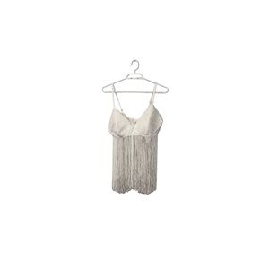 Rhonda Shear White Fringe Pin Up Negligee - Women’s Size Medium